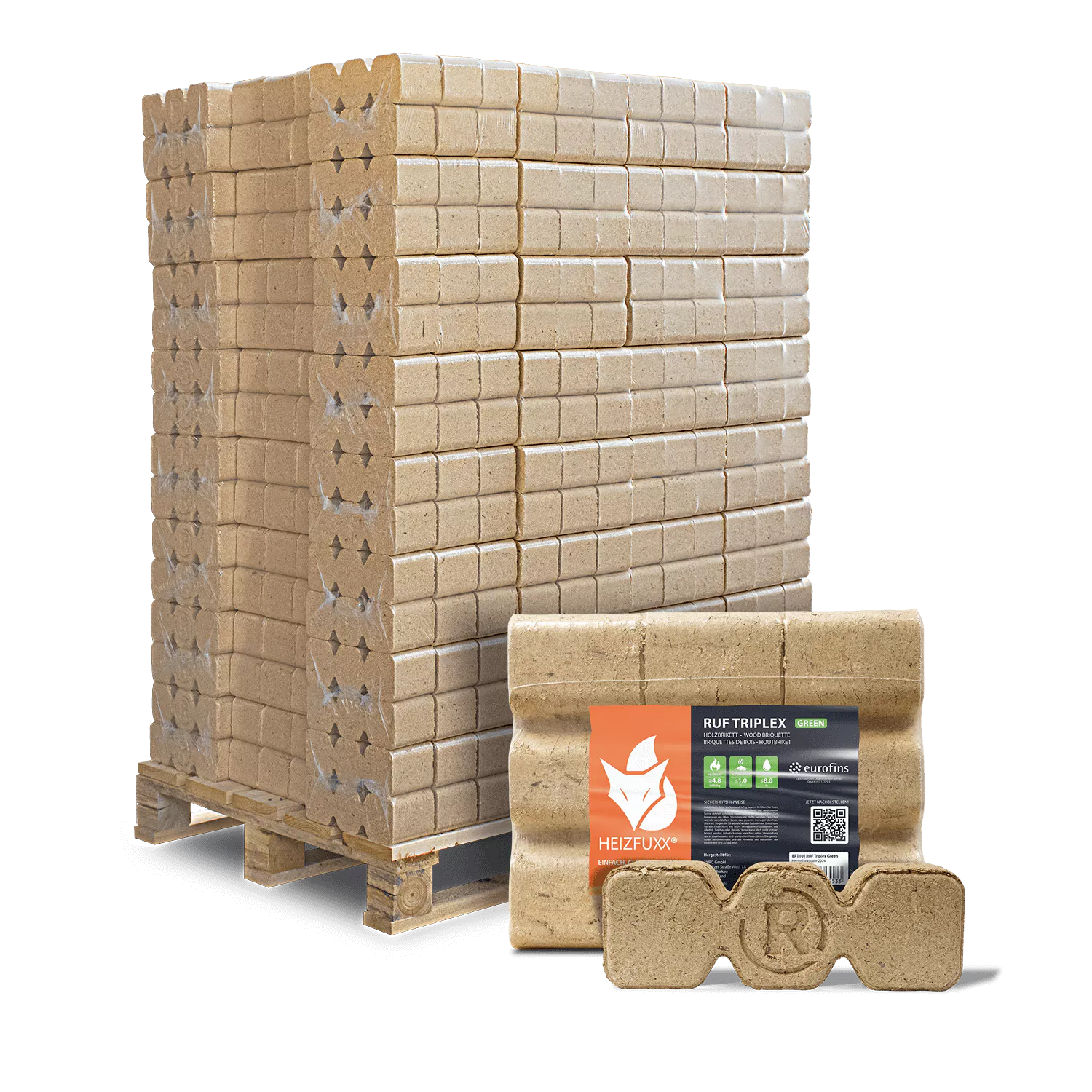 Holzbriketts RUF Triplex Green 96 x 10 kg