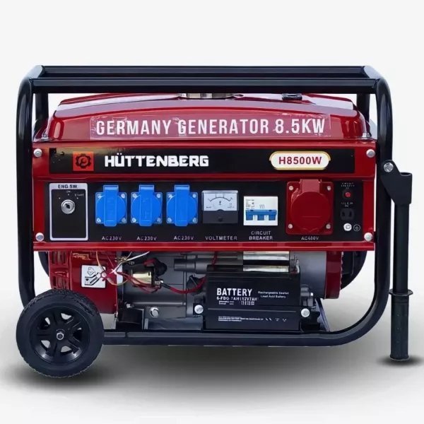 BlackStone BG 6050 - Benzine stroomgenerator met wielen en AVR 4,3 kW - Continu 4 kW Enkel-fasig